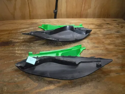 2012 KX250f (A) Left Right Rear Number Plate Plastics Plastic Body Green