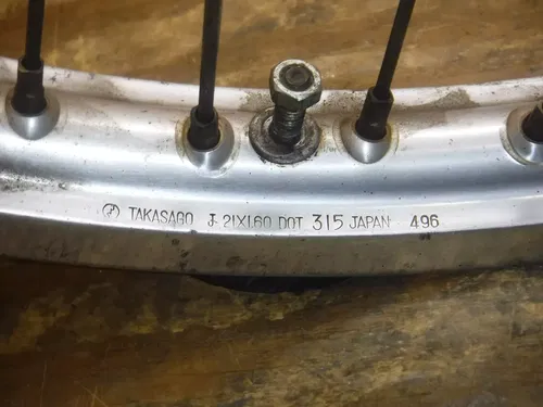 1997 Kx250 (A) Front Wheel Rim Hub Spokes Complete