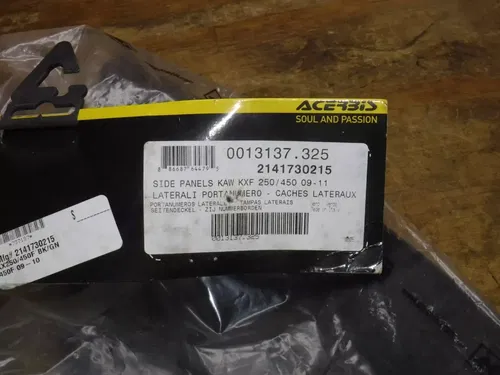 2009 2010 2011  Kx450f Kx250f  (M18) Left Rear Number Plate Black Body Plastic