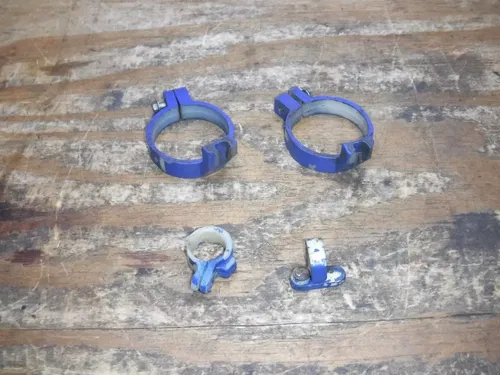 2002 Rm125 (B) Suzuki Forks Front Fork Guards Clamps Plastic Guides Brake Lines