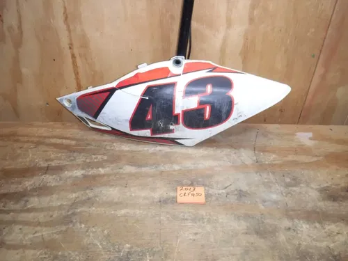 2013 Crf450r (M16) Left Side Rear Number Plate Plastic Body White