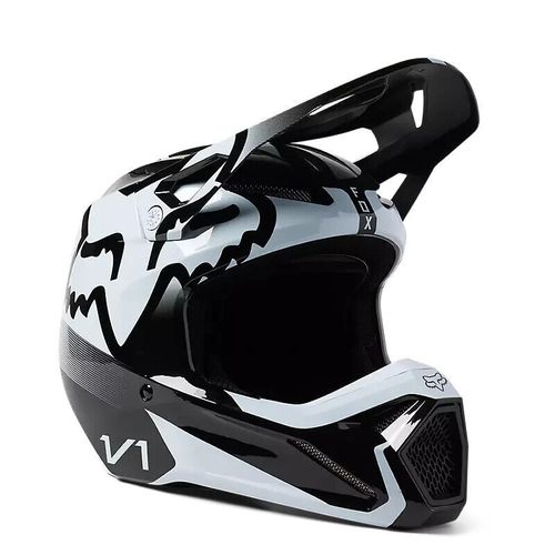 Fox Racing Men's Motocross V1 LEED HELMET DOT/ECE (Black/White) 29657-018