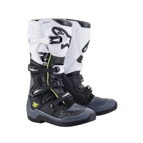 Alpinestars - Tech 5 Mens Size 12 Black/Dark-Grey/White Motorcycle Boots