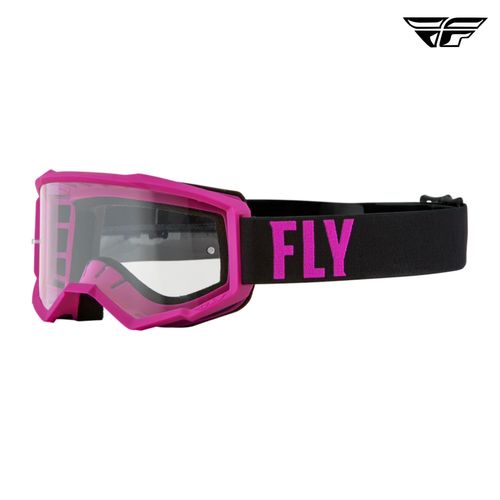 FLY RACING FOCUS GOGGLE - PINK/BLACK - CLEAR LENS