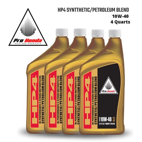 Pro Honda HP4 Synthetic Petroleum 4-stroke Motorcycle Oil SAE 10W-40 SJ 4-Quarts