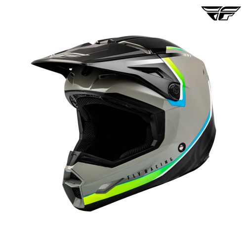 Fly Racing Youth Kinetic Vision Helmet Grey/Black Youth Medium 73-8650YM