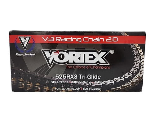 Vortex V3 Racing Chain 20 525RX3 TriGlide Gold Chain