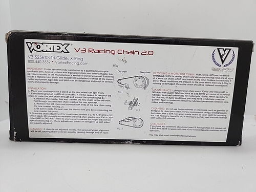 Vortex V3 Racing Chain 20 525RX3 TriGlide Gold Chain