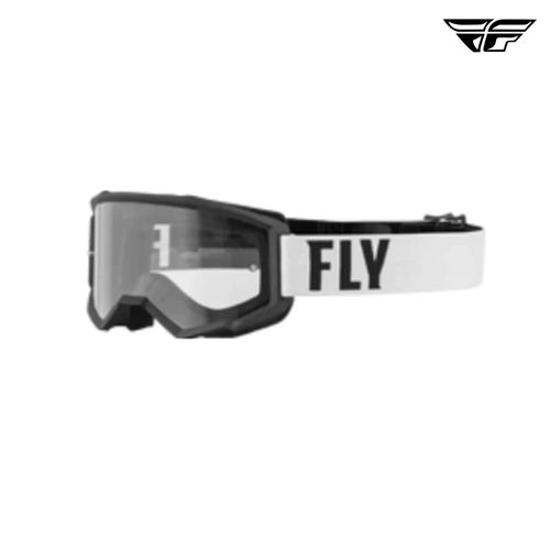 Fly Racing Clear Lens Youth Focus Goggles-White/Black