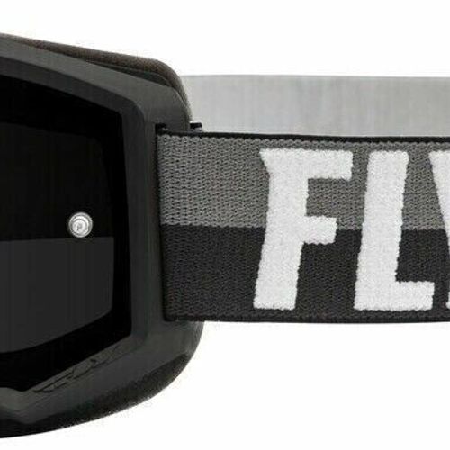 FLY ZONE YOUTH GOGGLE BLACK/WHITE WITH DARK SMOKE LENS WITH POST - 37-51704