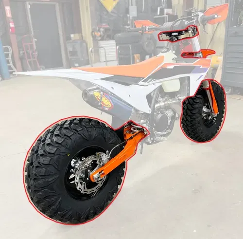BVC Big Wheel Kit for KTM 450 2015-24 EXC SX F XC F W Bare Swingarm White Fender