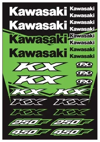Factory Effex Kawasaki KX Sticker Sheet 22-68130