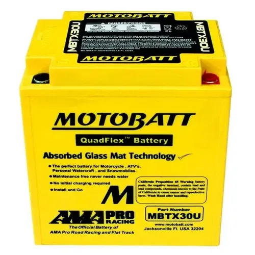 MotoBatt AGM Battery 1998-10 fits Polaris Ranger 500 2006-10 Ranger 700 4x4 6x6