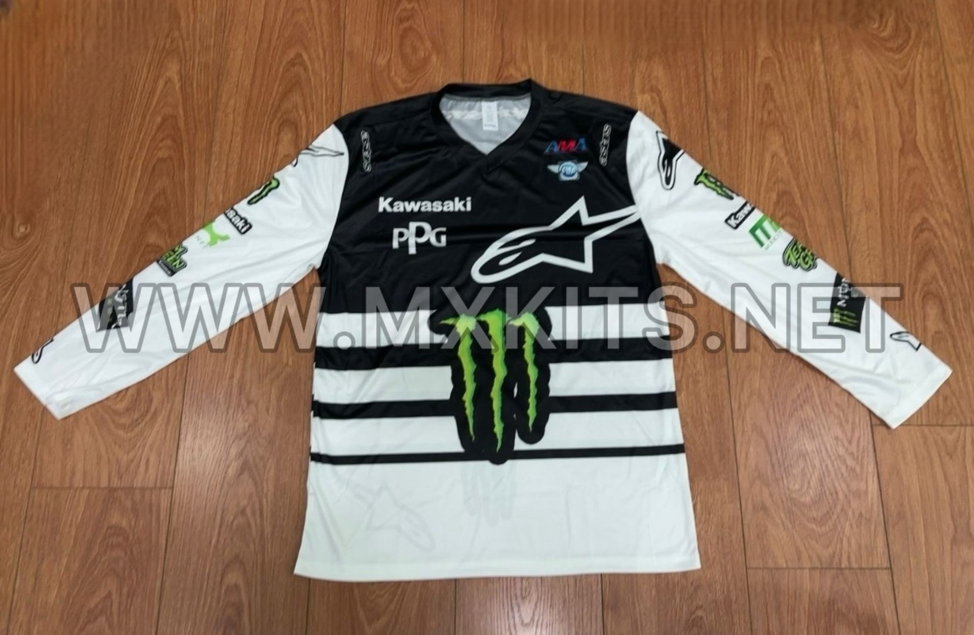 Kawasaki Monster Energy White Replica Jersey Motocross Offroad Supercross
