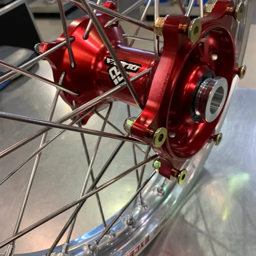 Dubya Rear Wheel 1.85 X 19" Red Hub Silver Rim