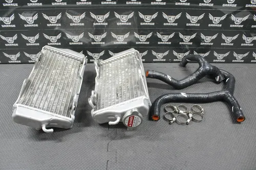 2002 2003 HONDA CRF450R OEM LEFT RIGHT ICW BRACED RADIATORS MISHIMOTO HOSES