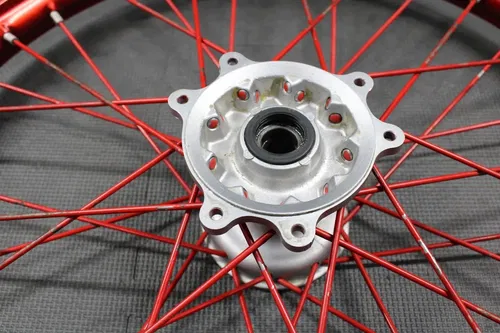 2002 02-05 HONDA CRF450R TCR RED ANODIZED FRONT WHEEL RIM HUB 44650-KZ4-810 GOOD