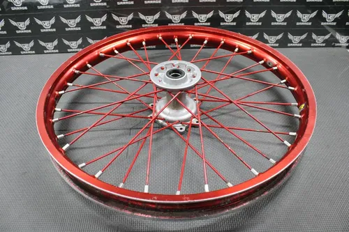 2002 02-05 HONDA CRF450R TCR RED ANODIZED FRONT WHEEL RIM HUB 44650-KZ4-810 GOOD