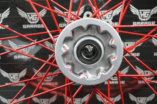 2002 02-05 HONDA CRF450R TCR RED ANODIZED FRONT WHEEL RIM HUB 44650-KZ4-810 GOOD