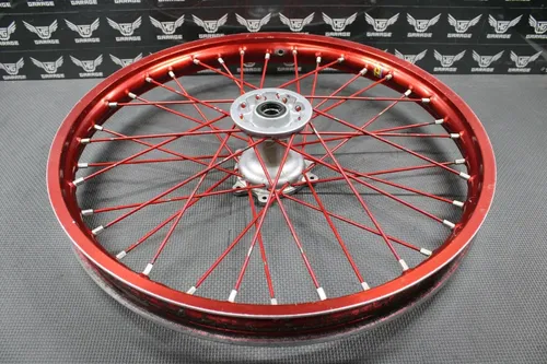 2002 02-05 HONDA CRF450R TCR RED ANODIZED FRONT WHEEL RIM HUB 44650-KZ4-810 GOOD