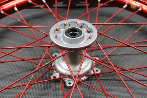 2002 02-05 HONDA CRF450R TCR RED ANODIZED FRONT WHEEL RIM HUB 44650-KZ4-810 GOOD