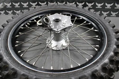 2014 KAWASAKI 10-18 KX250F OEM 19 X 1.85 BLACK REAR BACK WHEEL RIM HUB TIRE GOOD