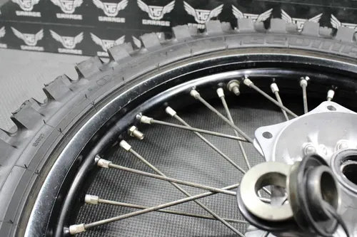 2014 KAWASAKI 10-18 KX250F OEM 19 X 1.85 BLACK REAR BACK WHEEL RIM HUB TIRE GOOD