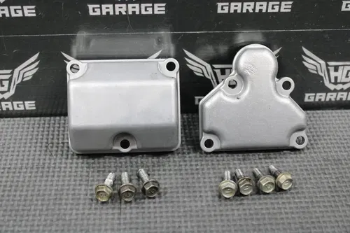 2003 93-04 KAWASAKI KX250 OEM EXHAUST POWER VALVE CYLINDER COVERS & BOLTS SET