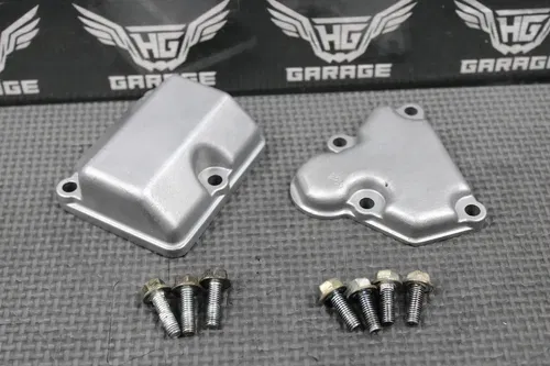 2003 93-04 KAWASAKI KX250 OEM EXHAUST POWER VALVE CYLINDER COVERS & BOLTS SET