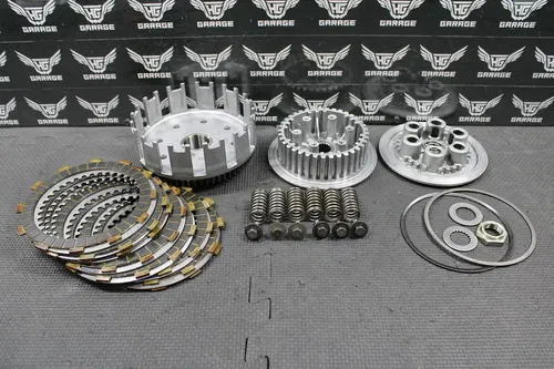 KAWASAKI KDX250SR KDX250 SR OEM CLUTCH BASKET W PLATES HUB HOUSING 13095-1255