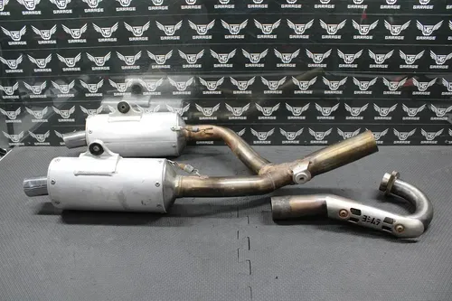 2006 HONDA 06-09 CRF250R YOSHIMURA DUAL EXHAUST PIPE CHAMBER HEADER MUFFLERS