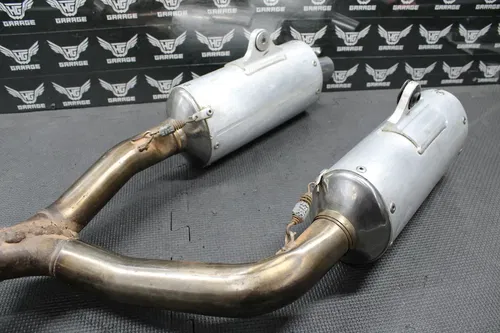 2006 HONDA 06-09 CRF250R YOSHIMURA DUAL EXHAUST PIPE CHAMBER HEADER MUFFLERS