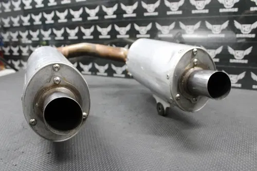 2006 HONDA 06-09 CRF250R YOSHIMURA DUAL EXHAUST PIPE CHAMBER HEADER MUFFLERS