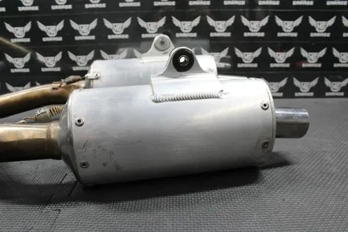 2006 HONDA 06-09 CRF250R YOSHIMURA DUAL EXHAUST PIPE CHAMBER HEADER MUFFLERS