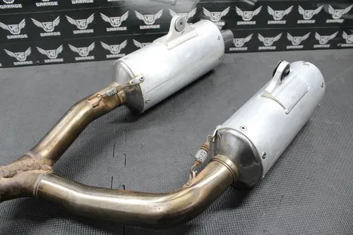 2006 HONDA 06-09 CRF250R YOSHIMURA DUAL EXHAUST PIPE CHAMBER HEADER MUFFLERS
