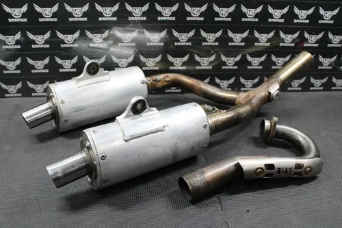 2006 HONDA 06-09 CRF250R YOSHIMURA DUAL EXHAUST PIPE CHAMBER HEADER MUFFLERS