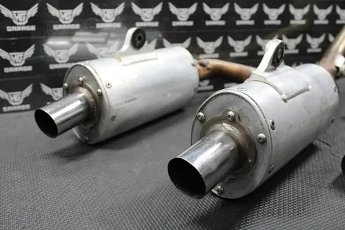 2006 HONDA 06-09 CRF250R YOSHIMURA DUAL EXHAUST PIPE CHAMBER HEADER MUFFLERS