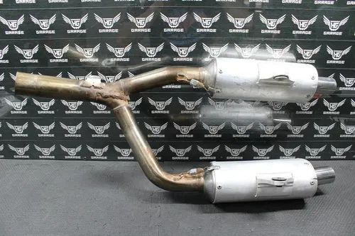 2006 HONDA 06-09 CRF250R YOSHIMURA DUAL EXHAUST PIPE CHAMBER HEADER MUFFLERS