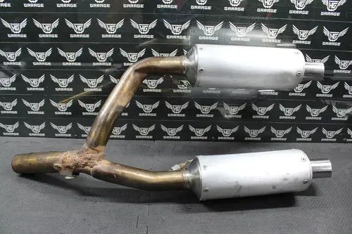 2006 HONDA 06-09 CRF250R YOSHIMURA DUAL EXHAUST PIPE CHAMBER HEADER MUFFLERS