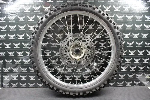 2003 02-07 HONDA CR125R OEM 21" FRONT WHEEL RIM HUB TIRE ROTOR 44650-KZ4-J41
