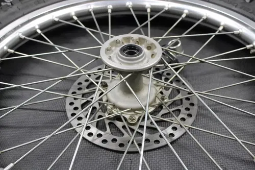 2003 02-07 HONDA CR125R OEM 21" FRONT WHEEL RIM HUB TIRE ROTOR 44650-KZ4-J41