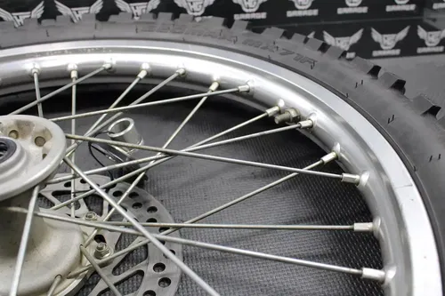 2003 02-07 HONDA CR125R OEM 21" FRONT WHEEL RIM HUB TIRE ROTOR 44650-KZ4-J41