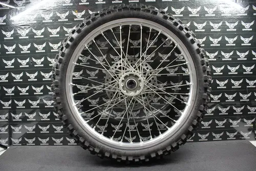 2003 02-07 HONDA CR125R OEM 21" FRONT WHEEL RIM HUB TIRE ROTOR 44650-KZ4-J41