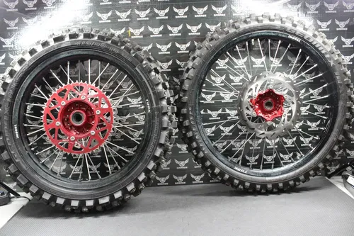 2003 SUZUKI RM250 BLACK TUSK IMPACT FRONT REAR WHEELS WHEELSET HUBS TIRES ROTORS