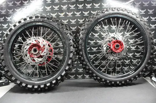 2003 SUZUKI RM250 BLACK TUSK IMPACT FRONT REAR WHEELS WHEELSET HUBS TIRES ROTORS