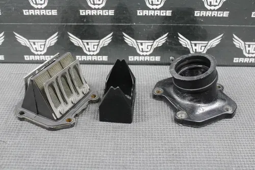 1995 KTM 250 300 OEM INTAKE BOOT REED BLOCK ASSEMBLY 54630050000 54630351244