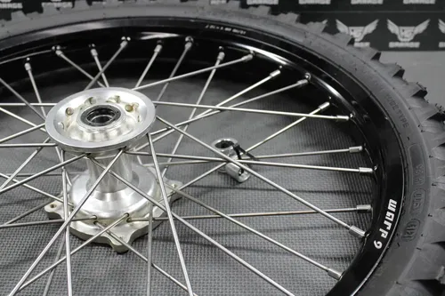 2014 KAWASAKI 10-18 KX250F WARP 9 BLACK FRONT WHEEL RIM BILLET HUB LIKE NEW TIRE