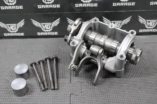 2002 HONDA CRF450R OEM CYLINDER HEAD CAMSHAFT HOLDER TOWER CAM ROCKER ARM NICE
