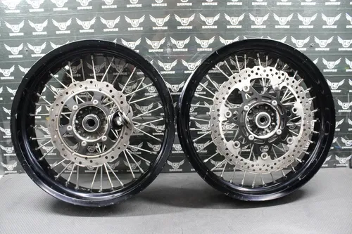 2009 2010 KAWASAKI KLX250SF KLX300SM OEM 17" FRONT BACK REAR WHEEL WHEELSET SUMO