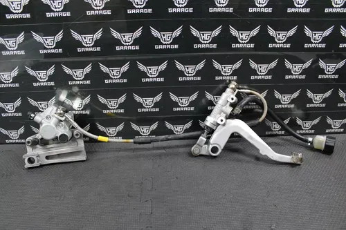 2014 KAWASAKI 12-21 KX100 REAR BACK BRAKE CALIPER MASTER CYLINDER LEVER SS LINE